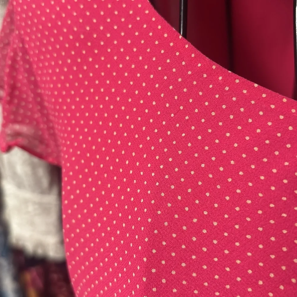 Ann Taylor Vibrant Pink Midi Dress 100% silk - Picture 3 of 5